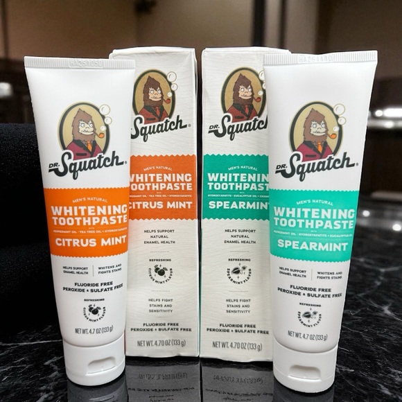 Dr. Squatch Natural Teeth Whitening Toothpaste Kit Citrus Mint & Spearmint -READ - Picture 1 of 13